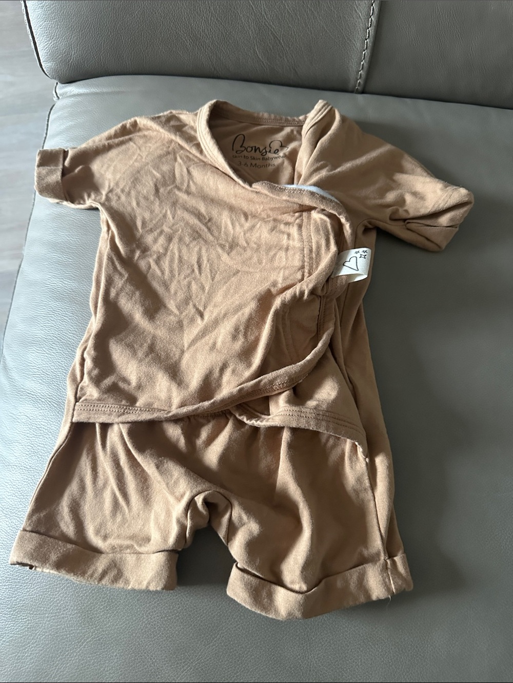 Bon & Lo Kids Short Sleeve Pajama Set in Warm Brown